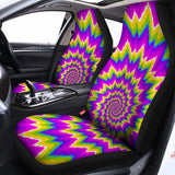 Abstract Spiral Moving Optical Illusion Universal Fit Car Seat Covers 102422