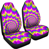 Abstract Spiral Moving Optical Illusion Universal Fit Car Seat Covers 102422