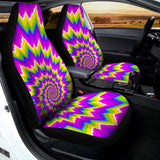 Abstract Spiral Moving Optical Illusion Universal Fit Car Seat Covers 102422