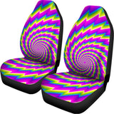 Abstract Twisted Moving Optical Illusion Universal Fit Car Seat Covers 102422