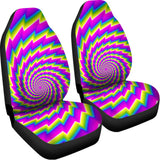 Abstract Twisted Moving Optical Illusion Universal Fit Car Seat Covers 102422