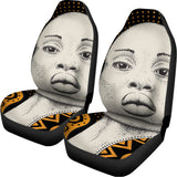 African Woman Print Universal Fit Car Seat Covers 102422