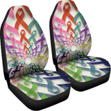 All Cancer Awareness Mandala Print Universal Fit Car Seat Covers 102422