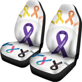 All Cancer Awareness Ribbons Print Universal Fit Car Seat Covers 102422
