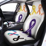 All Cancer Awareness Ribbons Print Universal Fit Car Seat Covers 102422