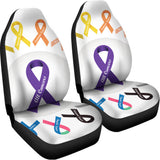 All Cancer Awareness Ribbons Print Universal Fit Car Seat Covers 102422