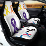 All Cancer Awareness Ribbons Print Universal Fit Car Seat Covers 102422