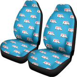 Ambulance Paramedic Car Pattern Print Universal Fit Car Seat Covers 102422