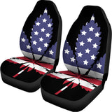 American Cannabis Leaf Flag Print Universal Fit Car Seat Covers 102422