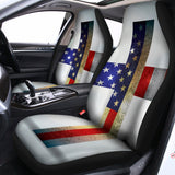 American Christian Cross Flag Print Universal Fit Car Seat Covers 102422