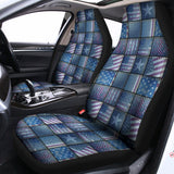 American Denim Patchwork Pattern Print Universal Fit Car Seat Covers 102422