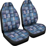 American Denim Patchwork Pattern Print Universal Fit Car Seat Covers 102422