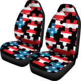 American Flag Jigsaw Puzzle Print Universal Fit Car Seat Covers 102422