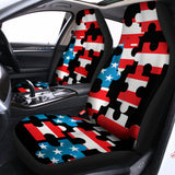 American Flag Jigsaw Puzzle Print Universal Fit Car Seat Covers 102422