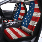 American Flag Knitted Print Universal Fit Car Seat Covers 102422