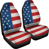 American Flag Knitted Print Universal Fit Car Seat Covers 102422
