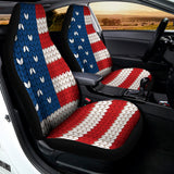 American Flag Knitted Print Universal Fit Car Seat Covers 102422