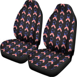 American Flag Ribbon Pattern Print Universal Fit Car Seat Covers 102422