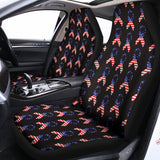 American Flag Ribbon Pattern Print Universal Fit Car Seat Covers 102422