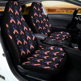 American Flag Ribbon Pattern Print Universal Fit Car Seat Covers 102422