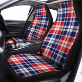 American Independence Day Plaid Print Universal Fit Car Seat Covers 102422