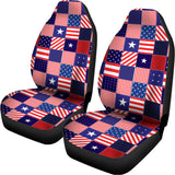 American Patriotic Patchwork Print Universal Fit Car Seat Covers 102422