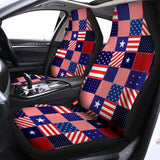American Patriotic Patchwork Print Universal Fit Car Seat Covers 102422