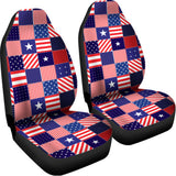 American Patriotic Patchwork Print Universal Fit Car Seat Covers 102422