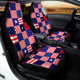 American Patriotic Patchwork Print Universal Fit Car Seat Covers 102422