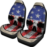 American Patriotic Skull Print Universal Fit Car Seat Covers 102422