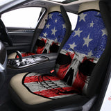 American Patriotic Skull Print Universal Fit Car Seat Covers 102422