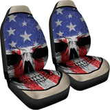 American Patriotic Skull Print Universal Fit Car Seat Covers 102422
