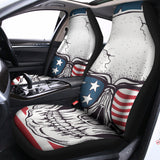 American Skull With Sunglasses Print Universal Fit Car Seat Covers 102422