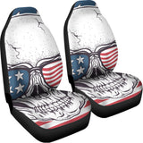 American Skull With Sunglasses Print Universal Fit Car Seat Covers 102422