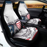 American Skull With Sunglasses Print Universal Fit Car Seat Covers 102422