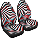 Anaglyph Optical Illusion Print Universal Fit Car Seat Covers 102422