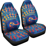 Ancient Indian Warli Tribal Print Universal Fit Car Seat Covers 102422