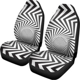 Angular Swirl Motion Illusion Print Universal Fit Car Seat Covers 102422