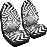 Angular Swirl Motion Illusion Print Universal Fit Car Seat Covers 102422