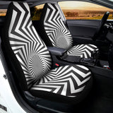 Angular Swirl Motion Illusion Print Universal Fit Car Seat Covers 102422