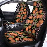 Apricot And Flower Pattern Print Universal Fit Car Seat Covers 102422