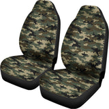 Army Green Digital Camo Pattern Print Universal Fit Car Seat Covers 102422