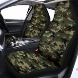 Army Green Digital Camo Pattern Print Universal Fit Car Seat Covers 102422