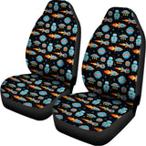 Astronaut And Space Pixel Pattern Print Universal Fit Car Seat Covers 102422