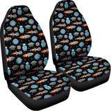 Astronaut And Space Pixel Pattern Print Universal Fit Car Seat Covers 102422