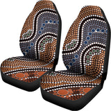 Australia River Aboriginal Dot Print Universal Fit Car Seat Covers 102422
