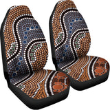 Australia River Aboriginal Dot Print Universal Fit Car Seat Covers 102422