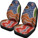 Australian Aboriginal Art Print Universal Fit Car Seat Covers 102422