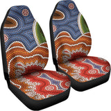 Australian Aboriginal Art Print Universal Fit Car Seat Covers 102422