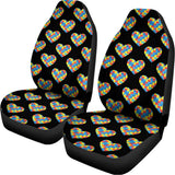 Autism Awareness Heart Pattern Print Universal Fit Car Seat Covers 102422